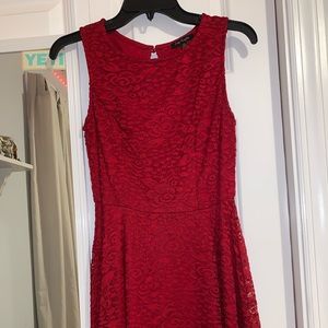 Red lace formal dress